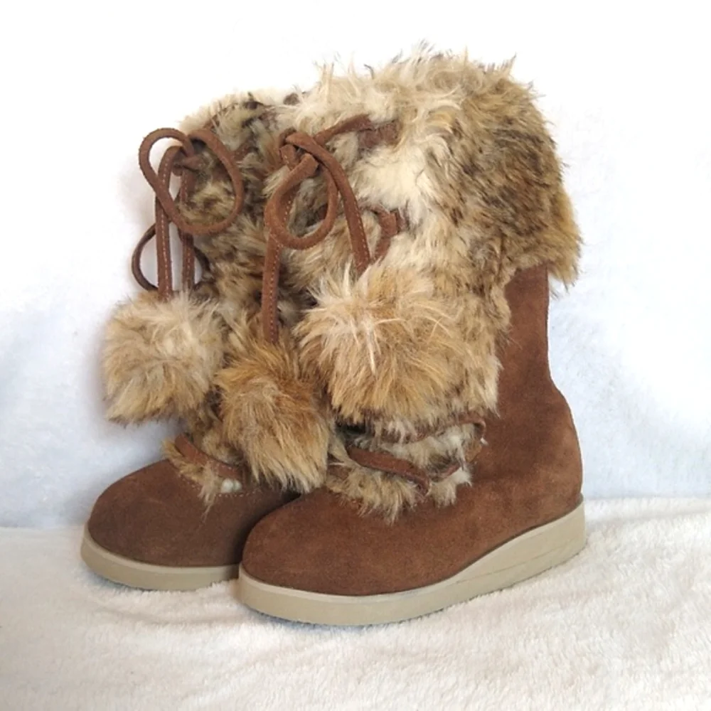 Joyfolie Belinda fur and suede toddler boots - Picture 1 of 7